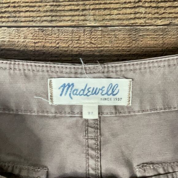 Madewell Cutoff Fatigue Tan Khaki Shorts Raw Rolled Hem Size 27 - Picture 8 of 10